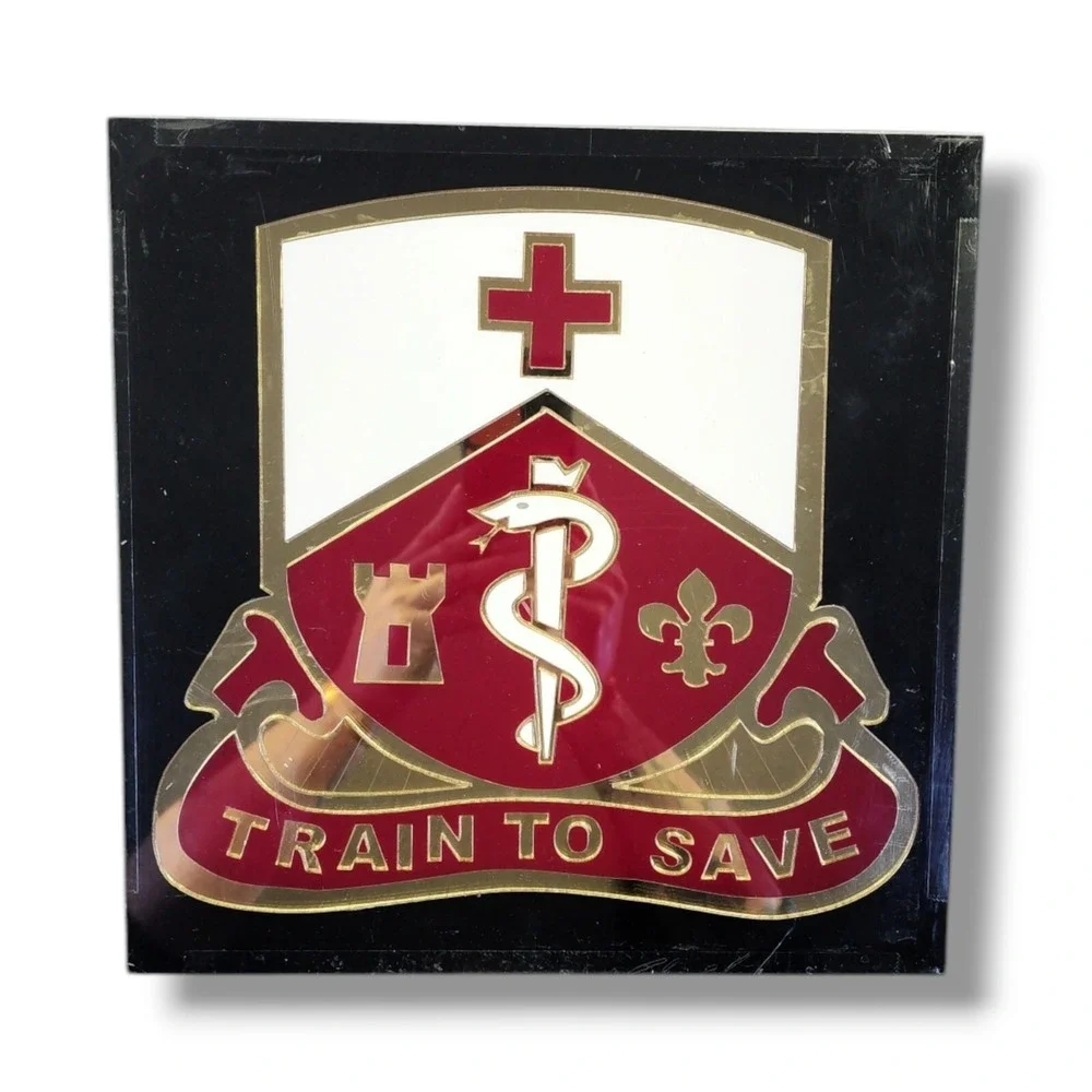 US Army Medical Corp Crest 187th Medical Battalion Acrylic Unframed Wall Plaque